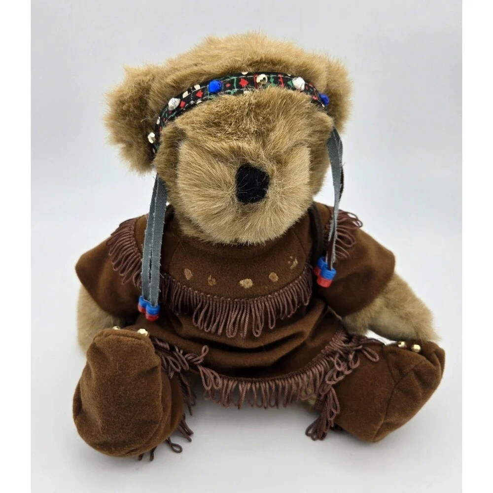 Native American Bear Female Jointed 12 Inch Teddy‎ Bear Plush Figure & Baby Bear